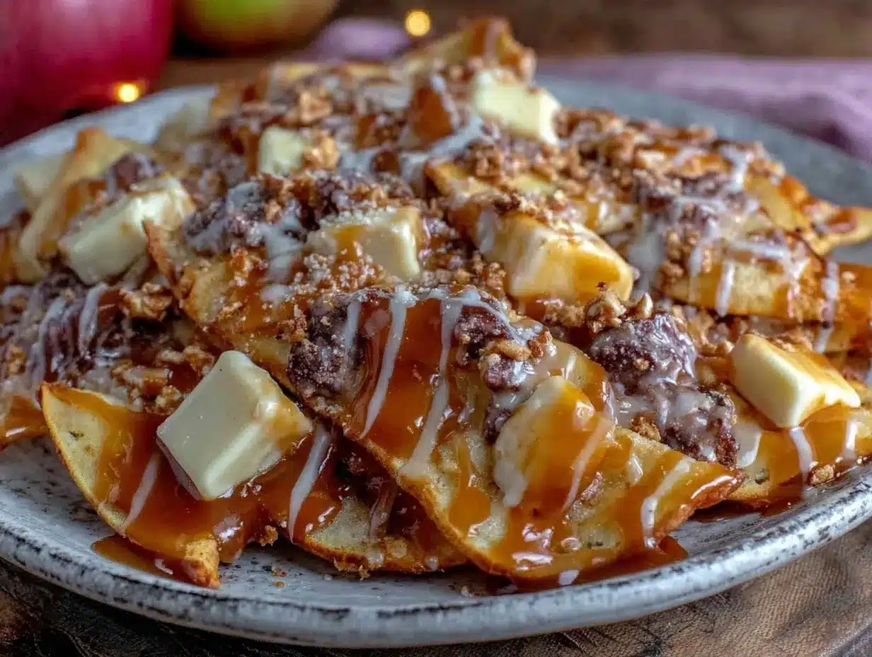 caramel apple nachos preparation steps