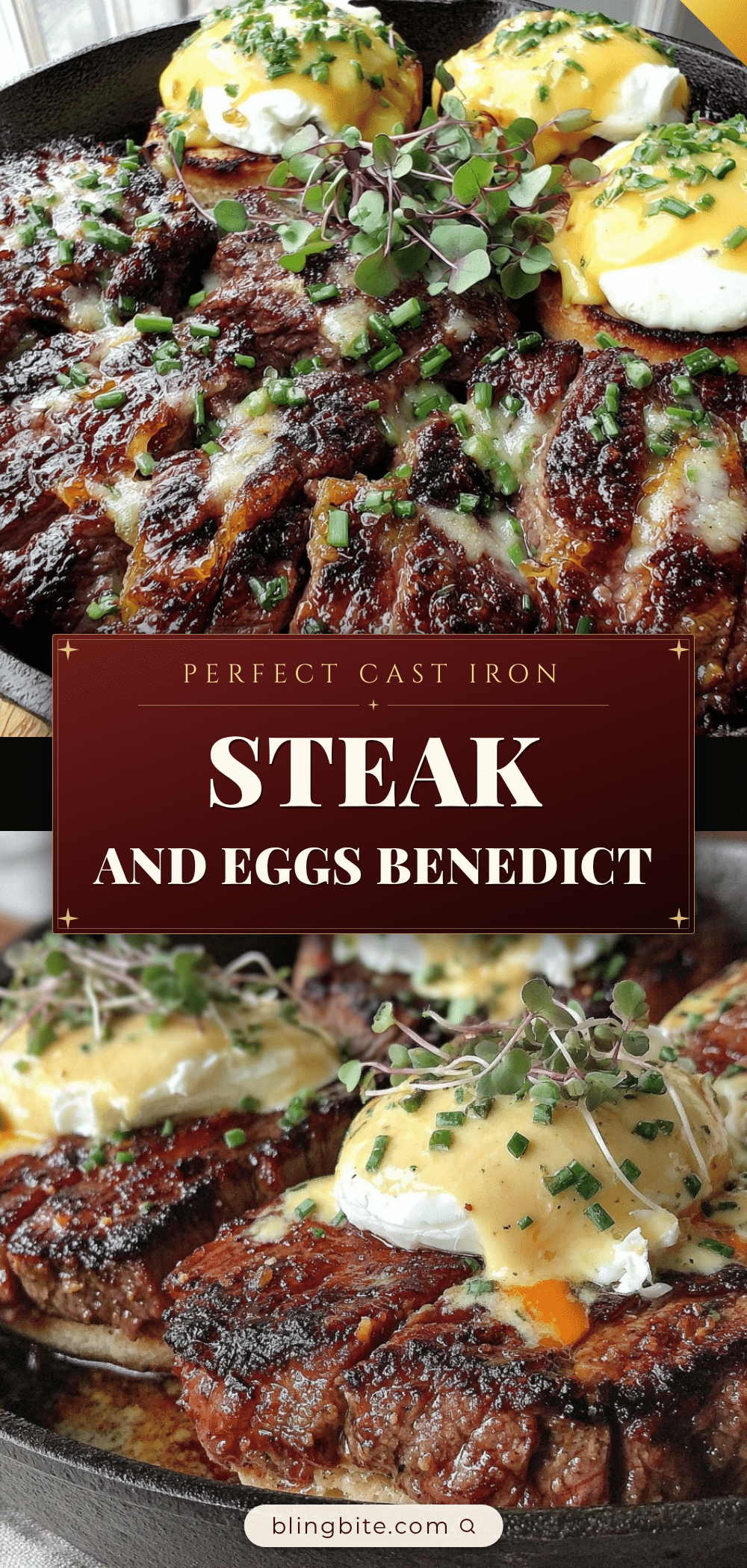 cast iron steak and eggs benedict recipe