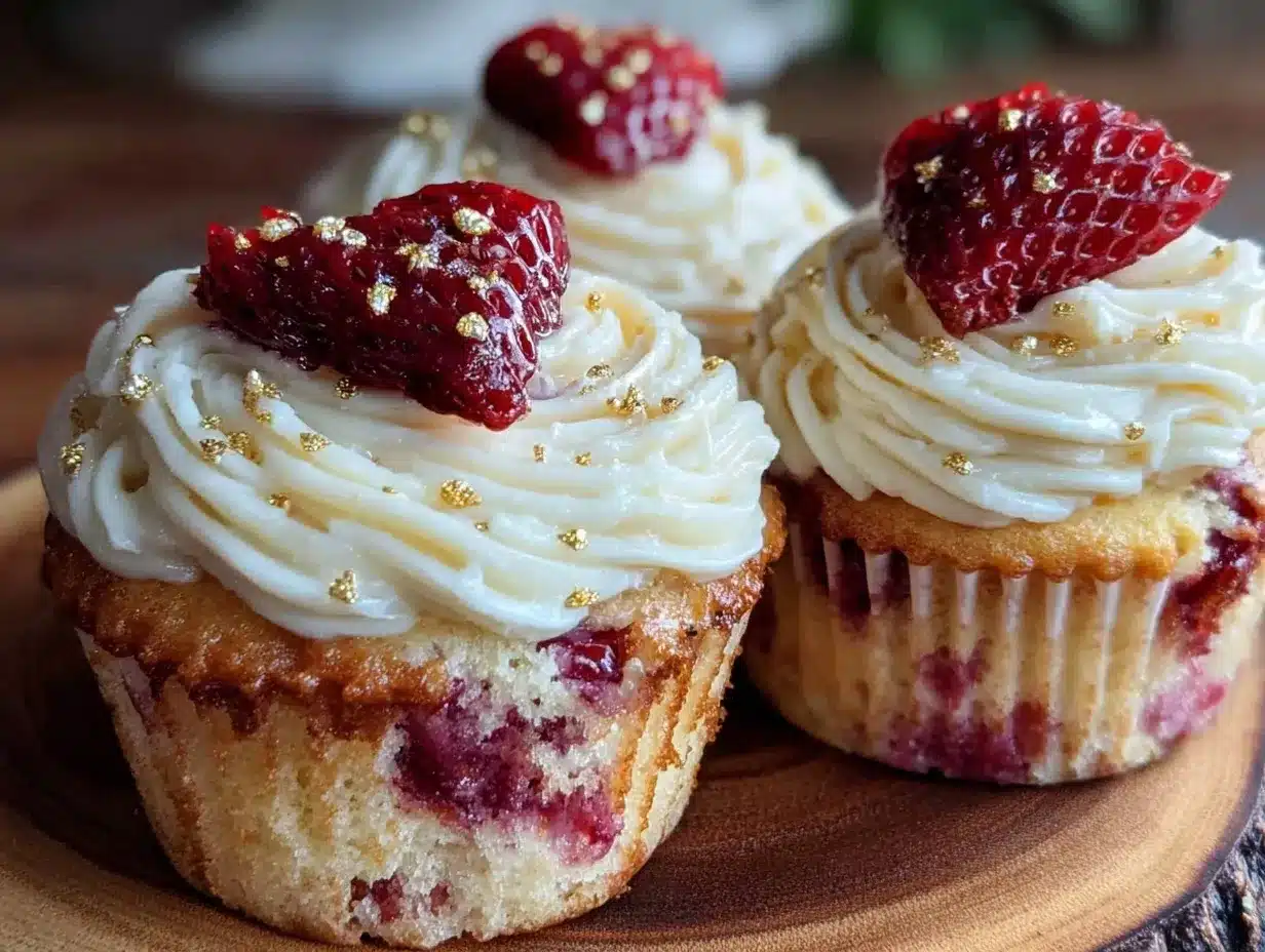 champagne strawberry cupcakes preparation steps