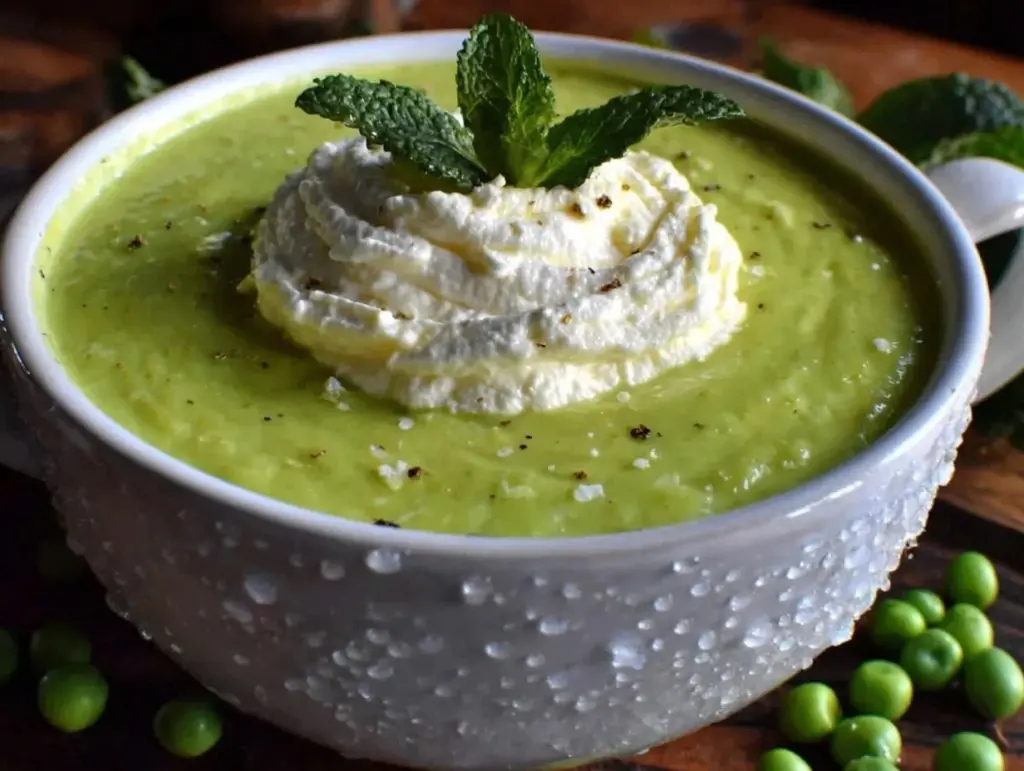 chilled pea and mint soup - featured image