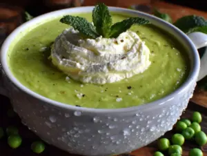 chilled pea and mint soup - featured image
