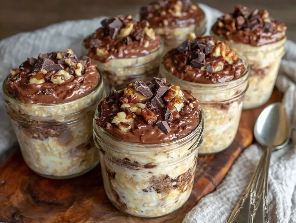chocolate peanut butter overnight oats - featured image