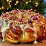 christmas morning cinnamon roll wreath - featured image