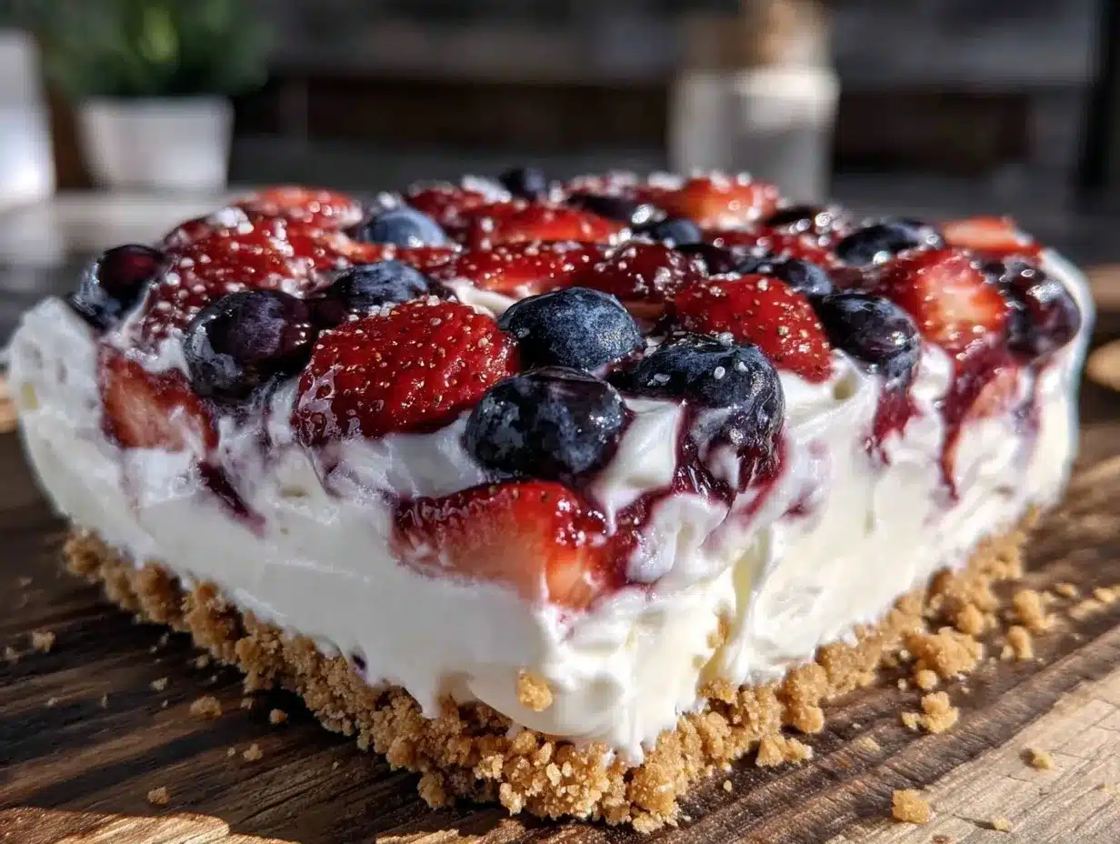 Creamy No-Bake Flag Icebox Pie preparation steps
