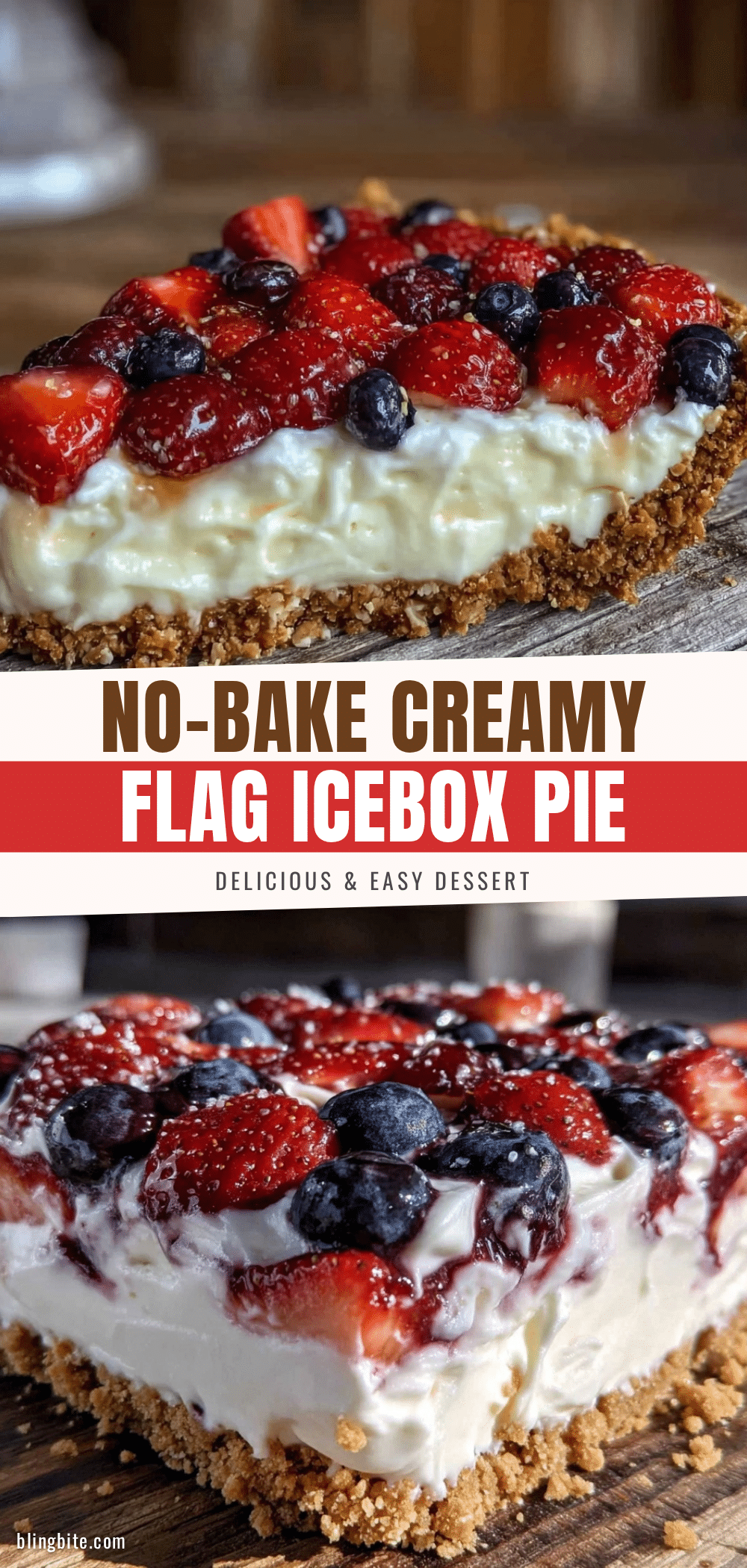 Creamy No-Bake Flag Icebox Pie recipe