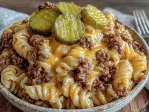 creamy one-pot cheeseburger pasta - featured image