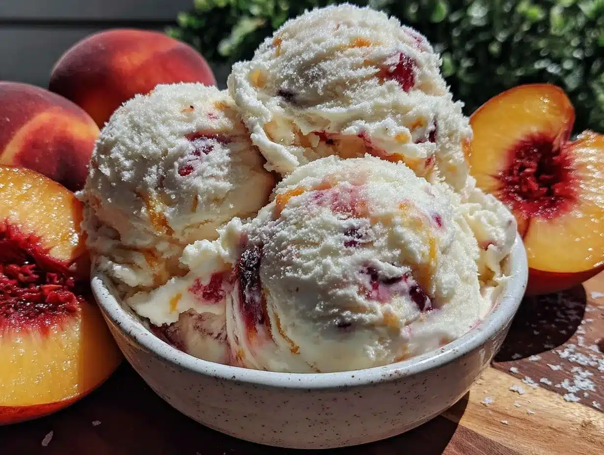 creamy peach ice cream in a bag preparation steps