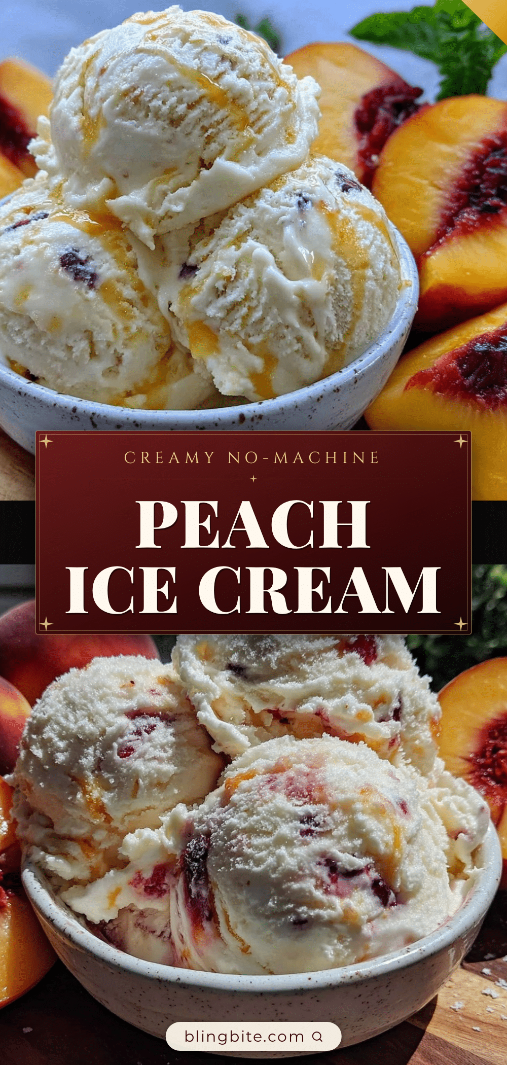 creamy peach ice cream in a bag recipe