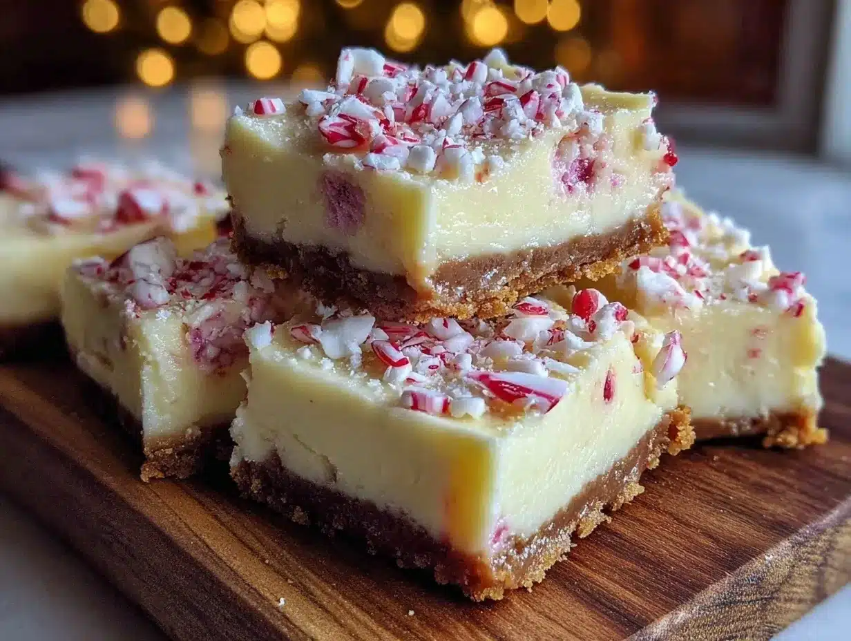 creamy peppermint white chocolate cheesecake bars preparation steps
