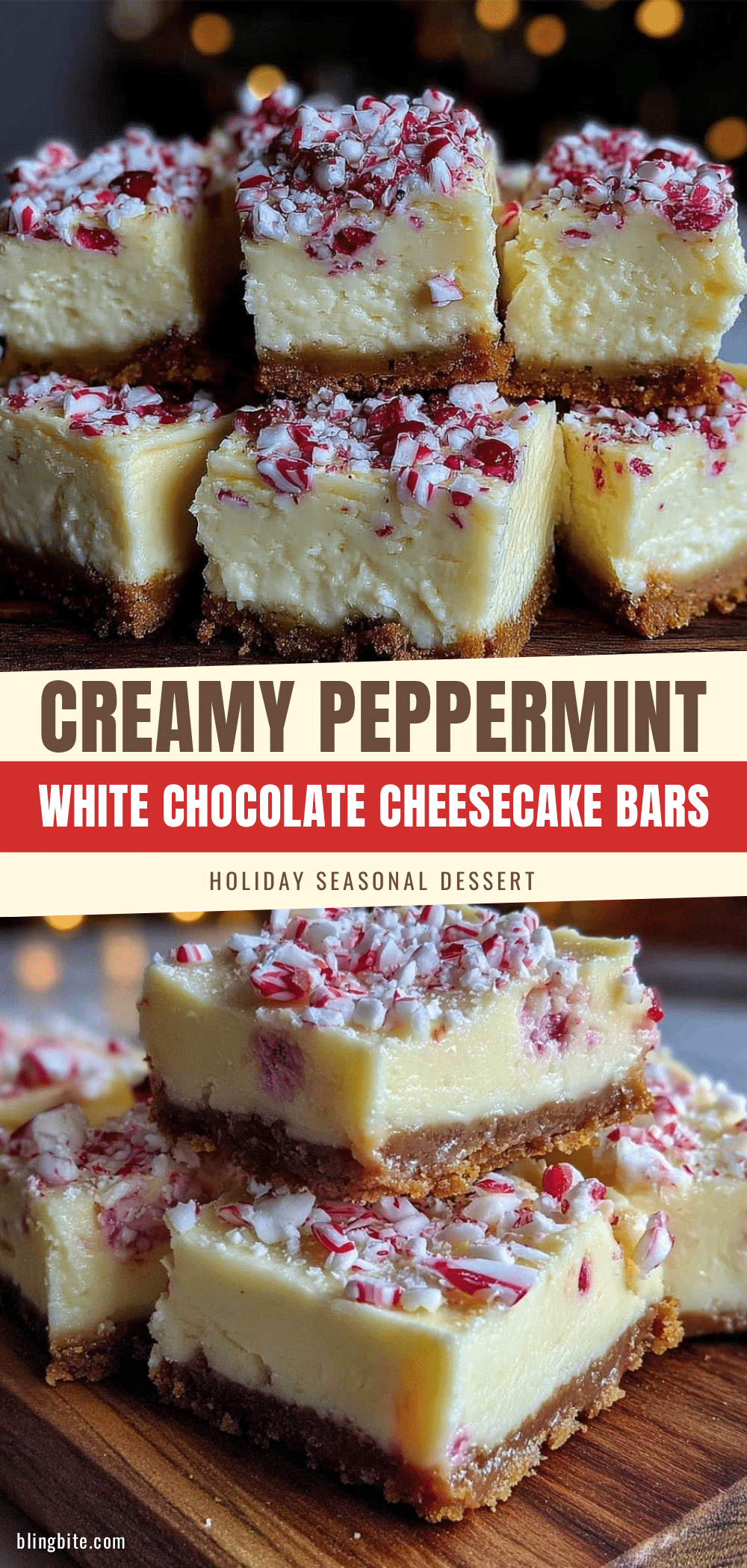 creamy peppermint white chocolate cheesecake bars recipe