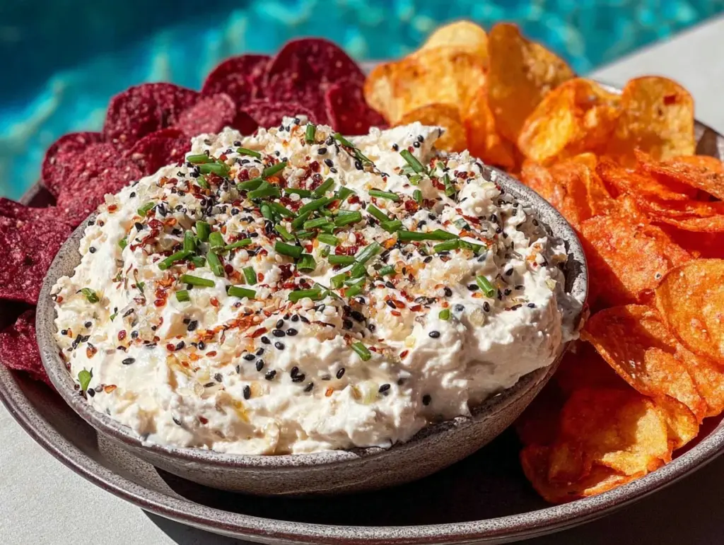 creamy poolside everything bagel dip - featured image