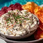 creamy poolside everything bagel dip - featured image
