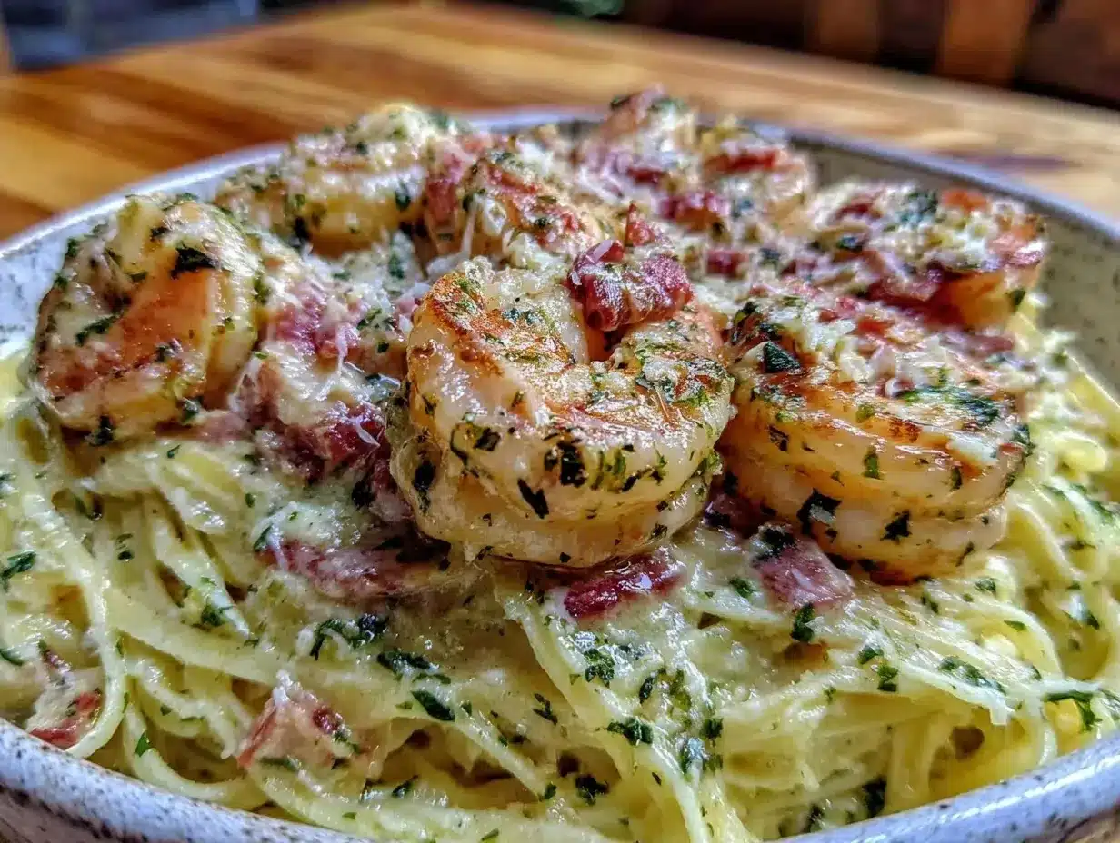 creamy tuscan garlic shrimp pasta preparation steps