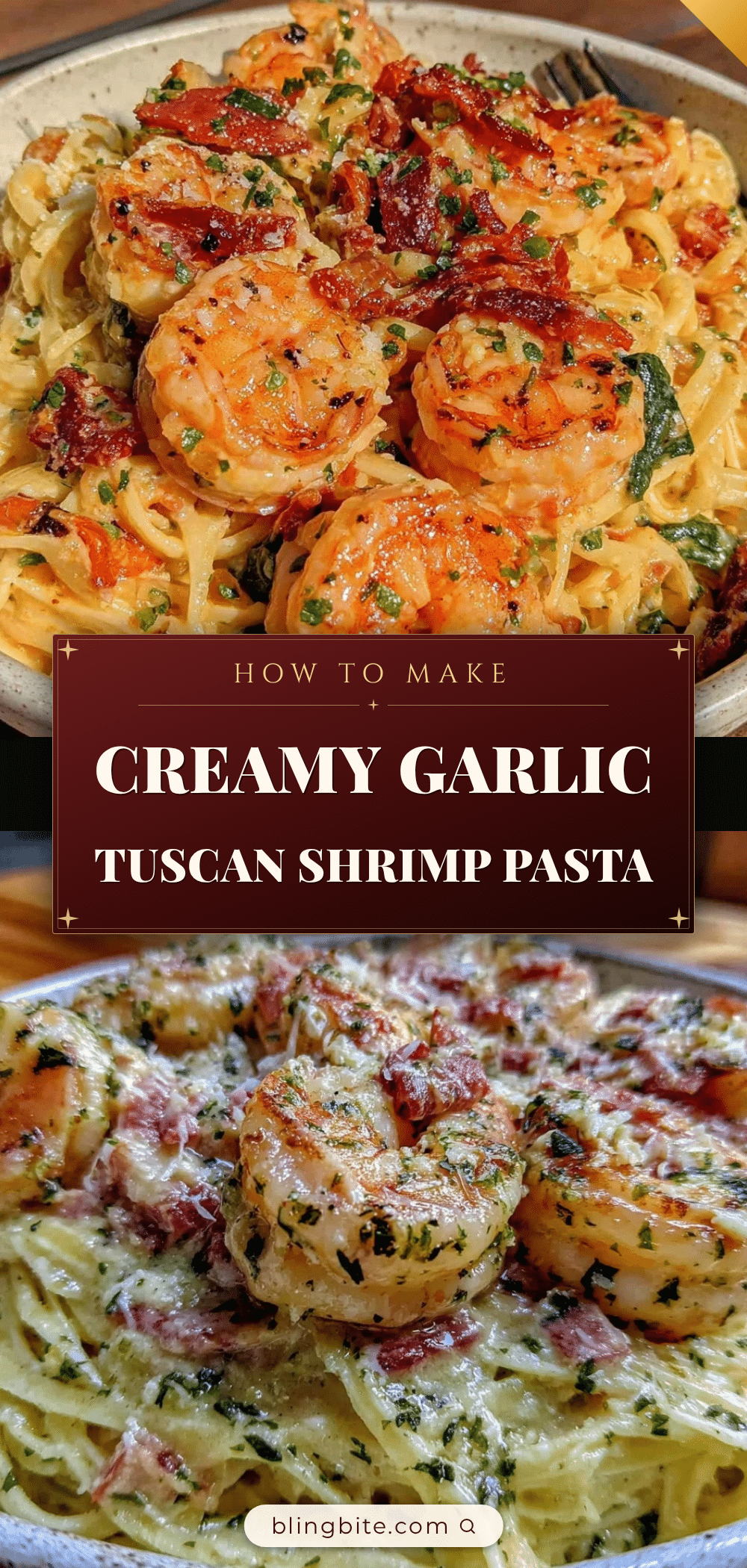 creamy tuscan garlic shrimp pasta recipe