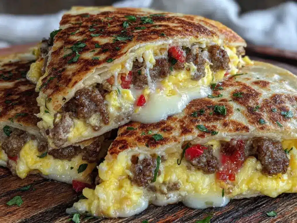 crispy breakfast quesadilla - featured image
