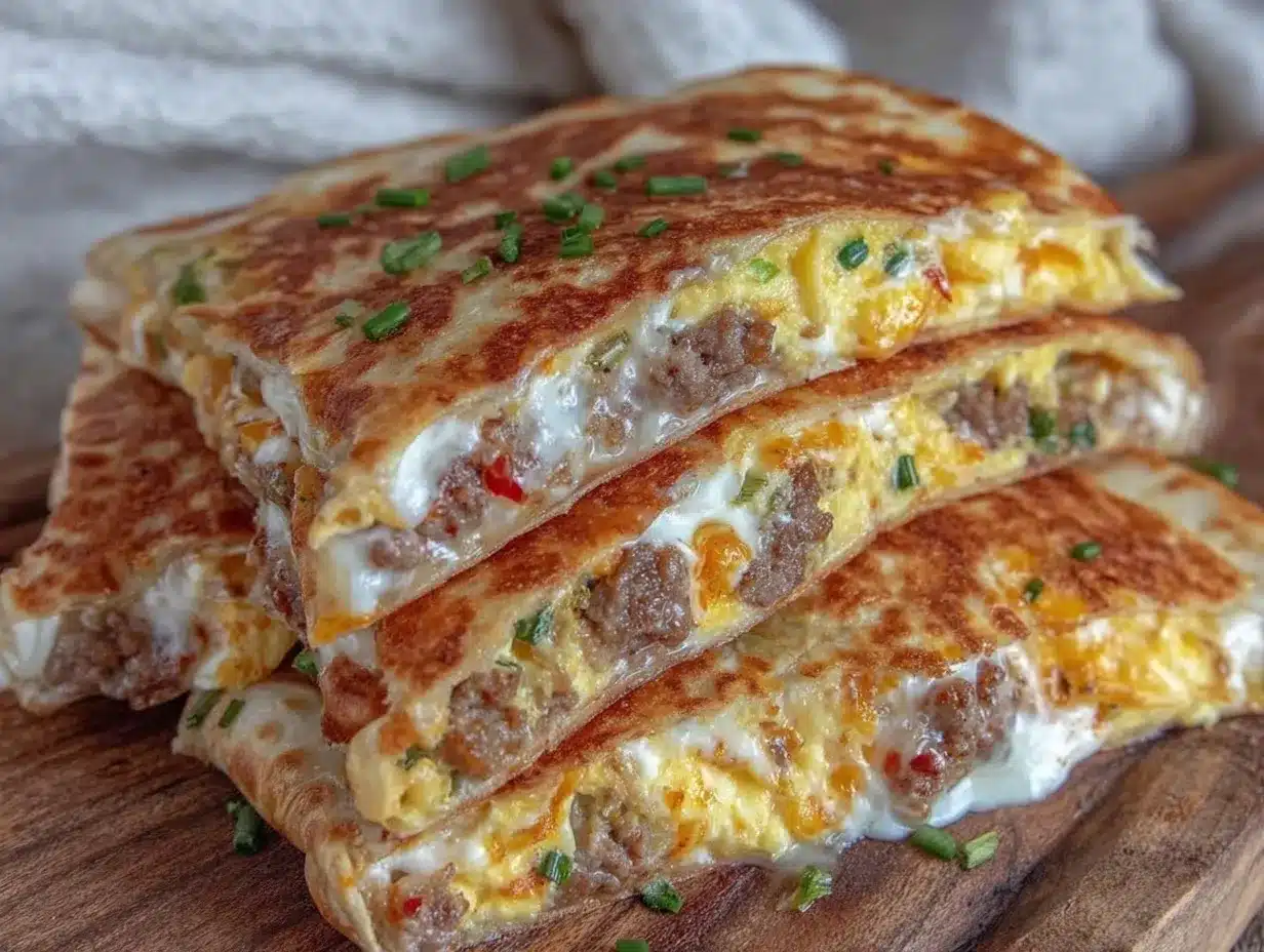 crispy breakfast quesadilla preparation steps