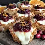 crispy cranberry orange brie bites - featured image