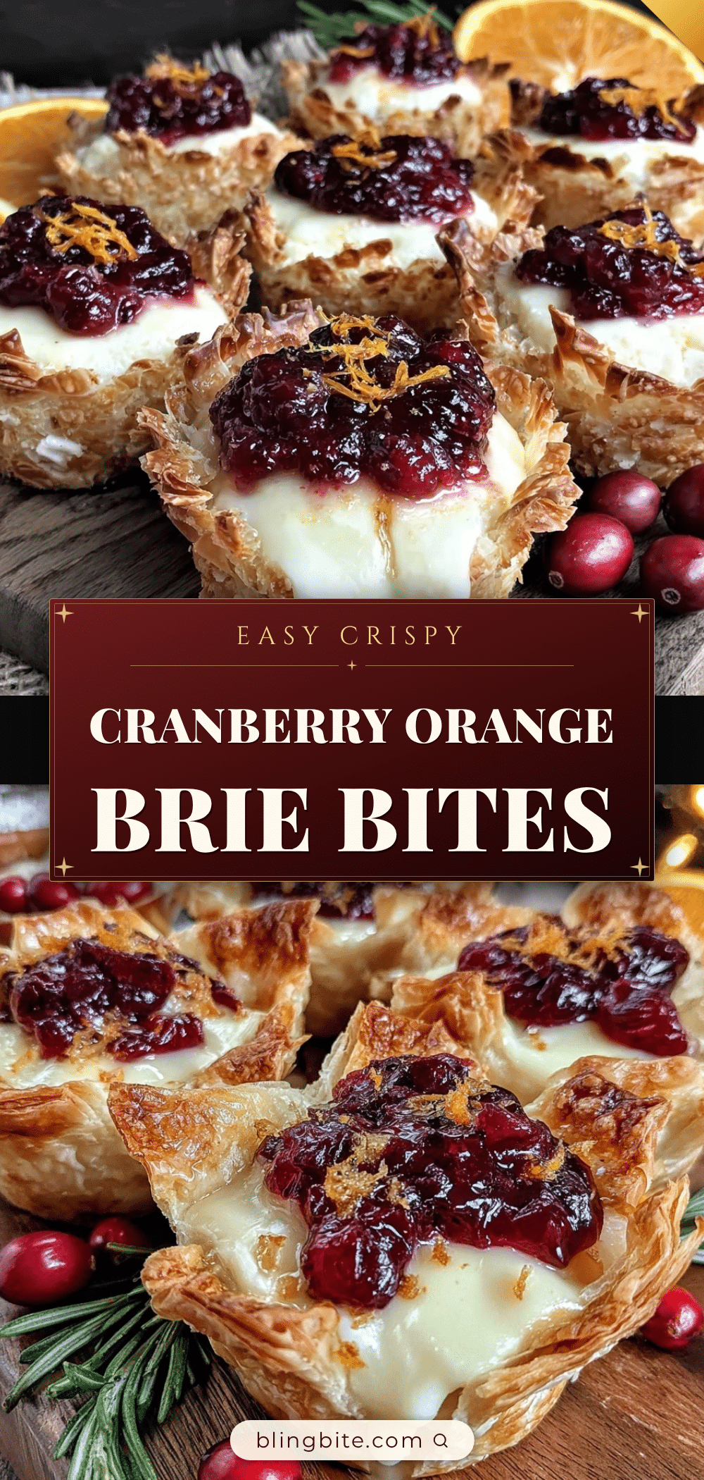 crispy cranberry orange brie bites recipe