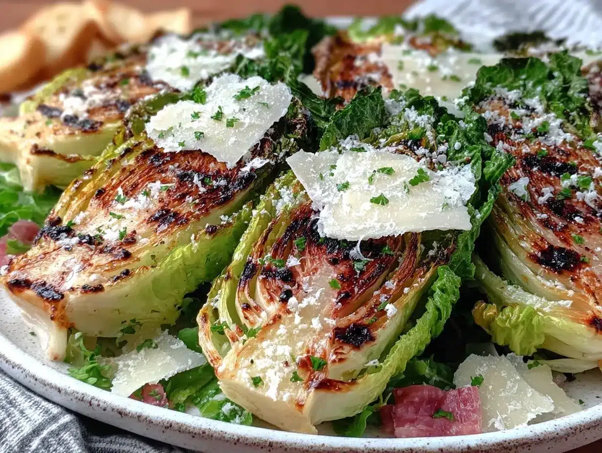crispy grilled romaine caesar salad preparation steps