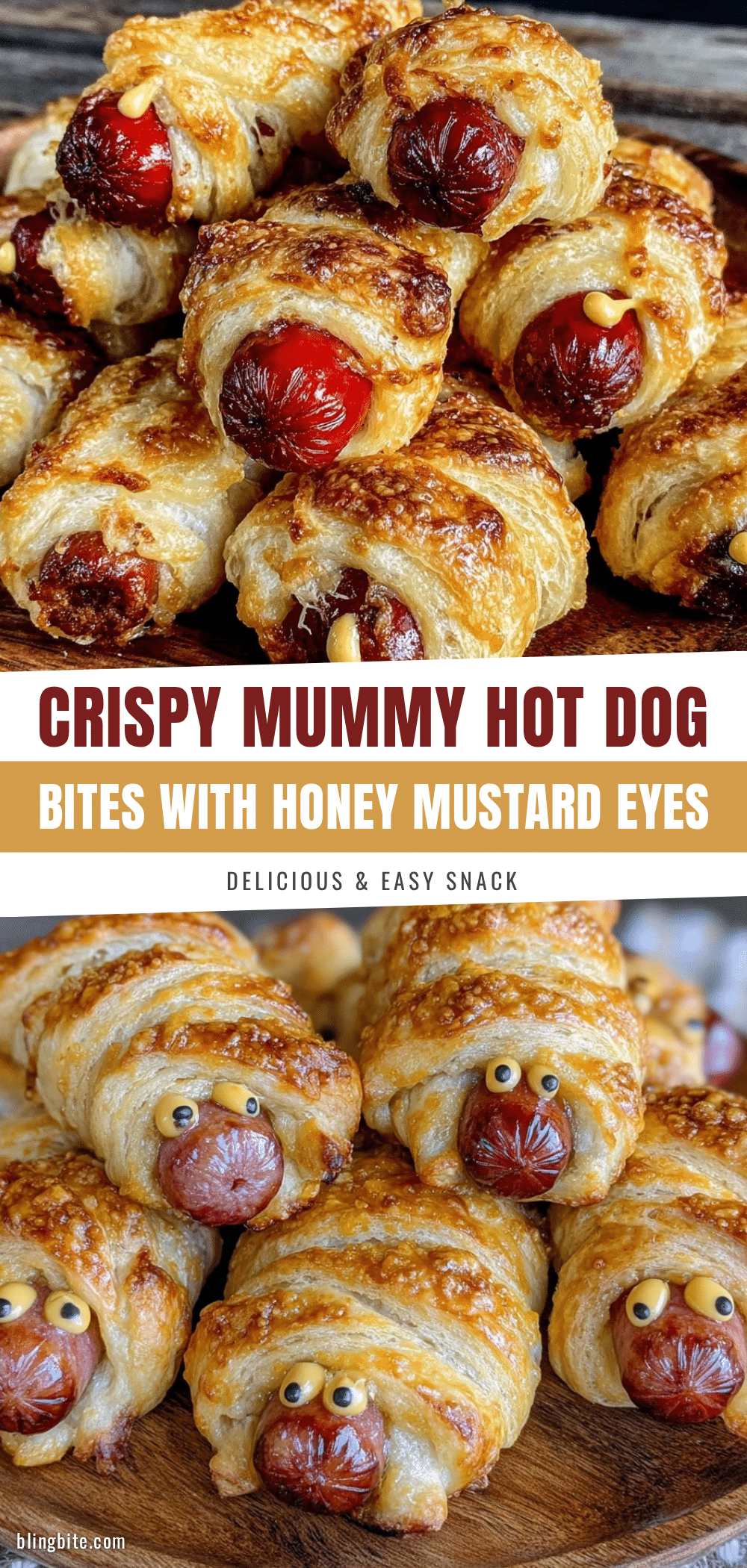 Crispy Mummy Hot Dog Crescent Roll Bites recipe