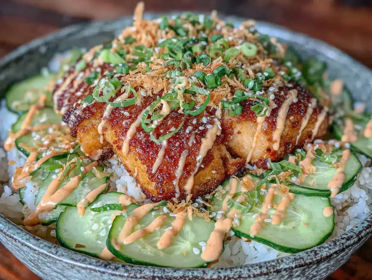 crispy salmon rice bowl preparation steps