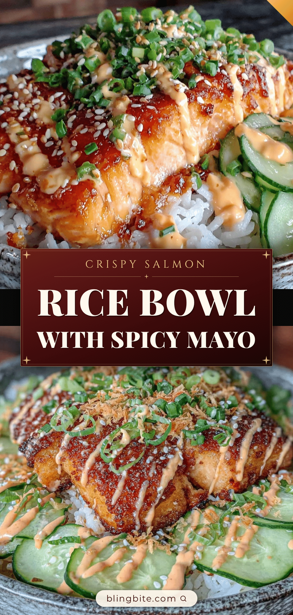 crispy salmon rice bowl recipe