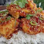 crispy sesame orange chicken - featured image