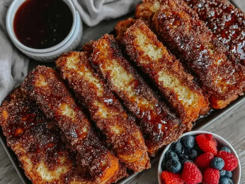 crispy sheet pan french toast sticks - featured image