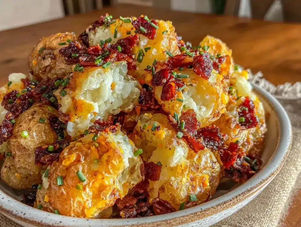 crispy smashed potato salad - featured image