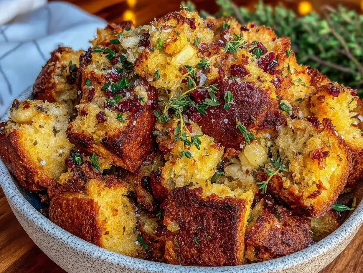 crispy sourdough herb stuffing preparation steps