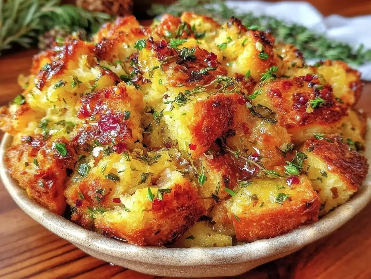 crispy sourdough herb stuffing - featured image
