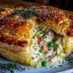 easy creamy chicken pot pie - featured image