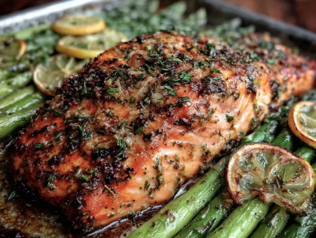 easy crispy lemon herb salmon - featured image