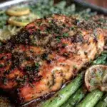 easy crispy lemon herb salmon - featured image