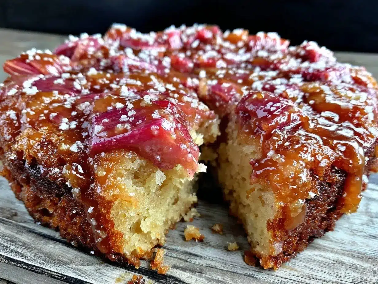 easy one-bowl rhubarb upside down cake preparation steps