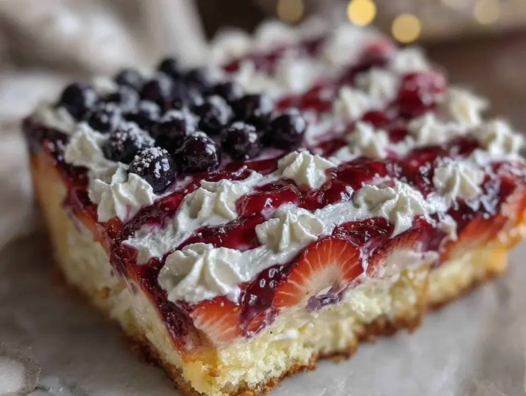 easy patriotic flag sheet cake - featured image