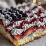 easy patriotic flag sheet cake - featured image