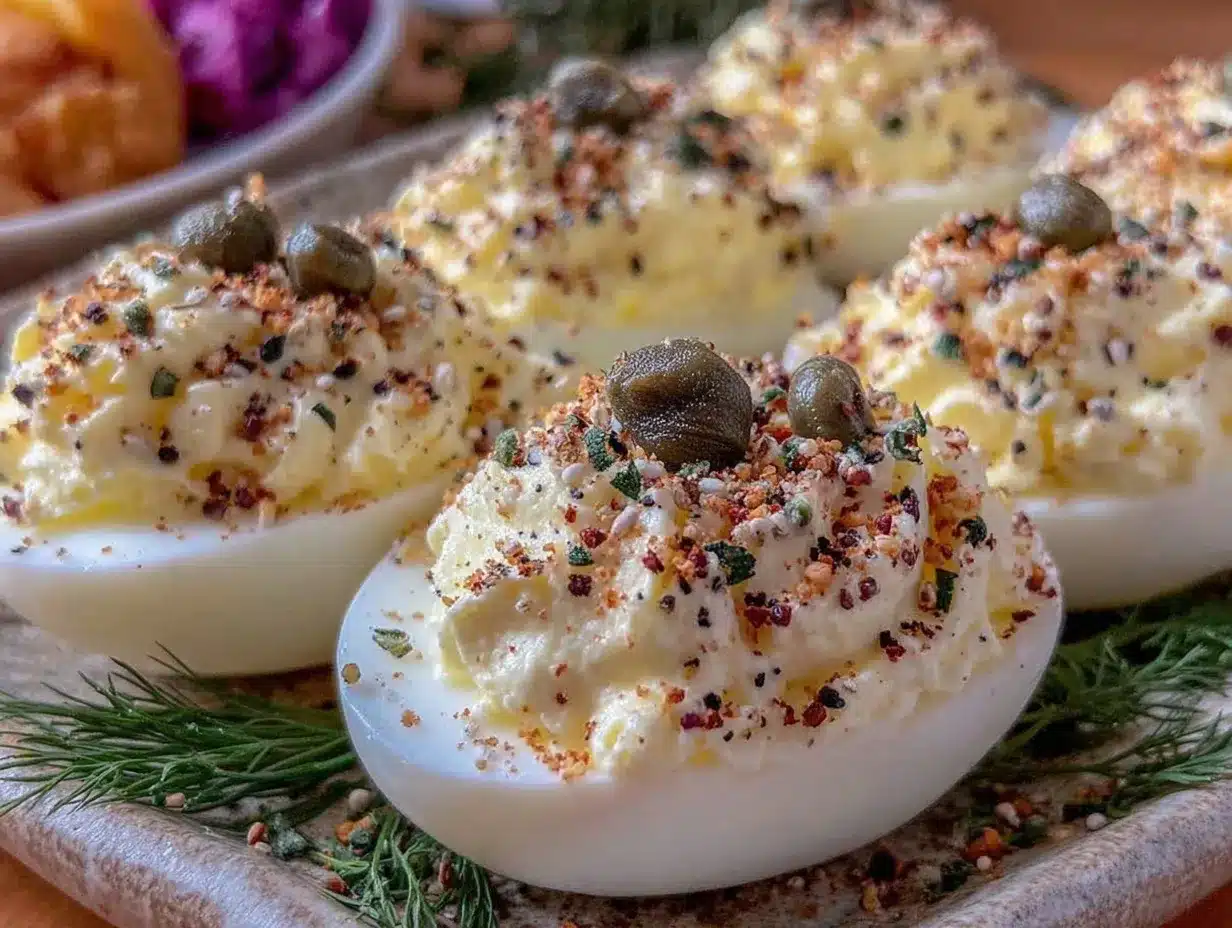 everything bagel deviled eggs preparation steps