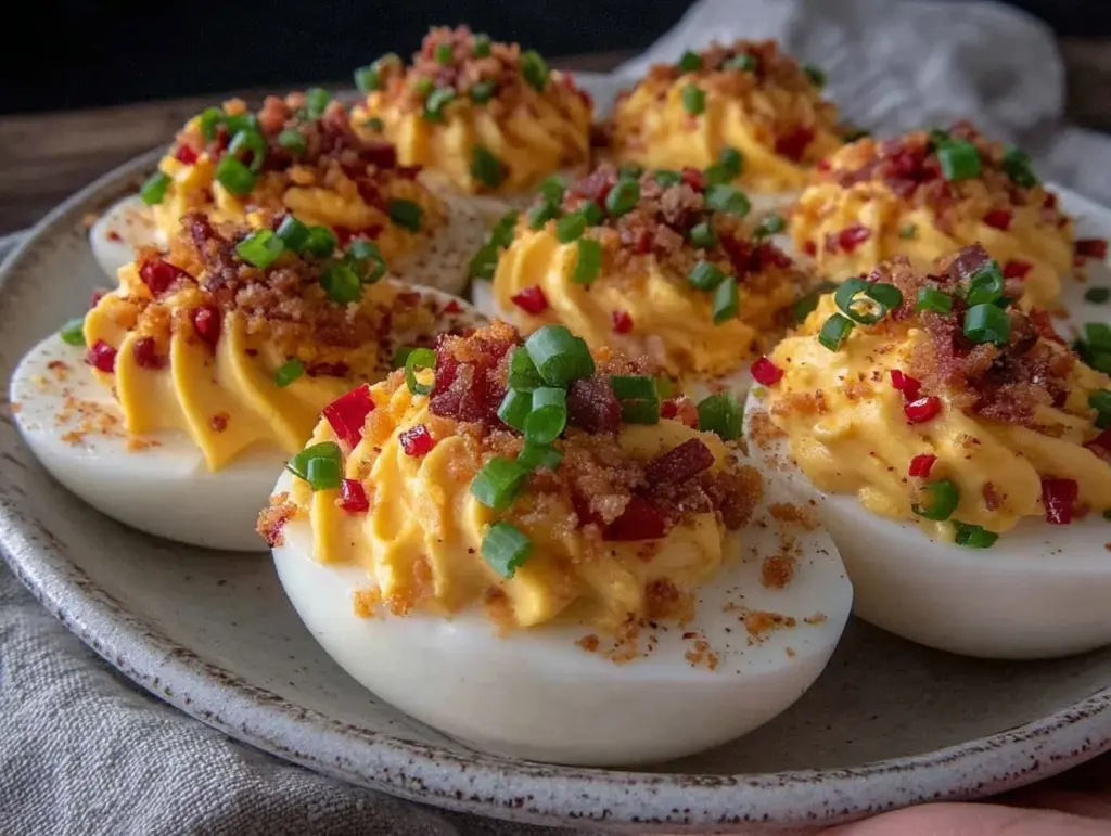firecracker deviled eggs - featured image