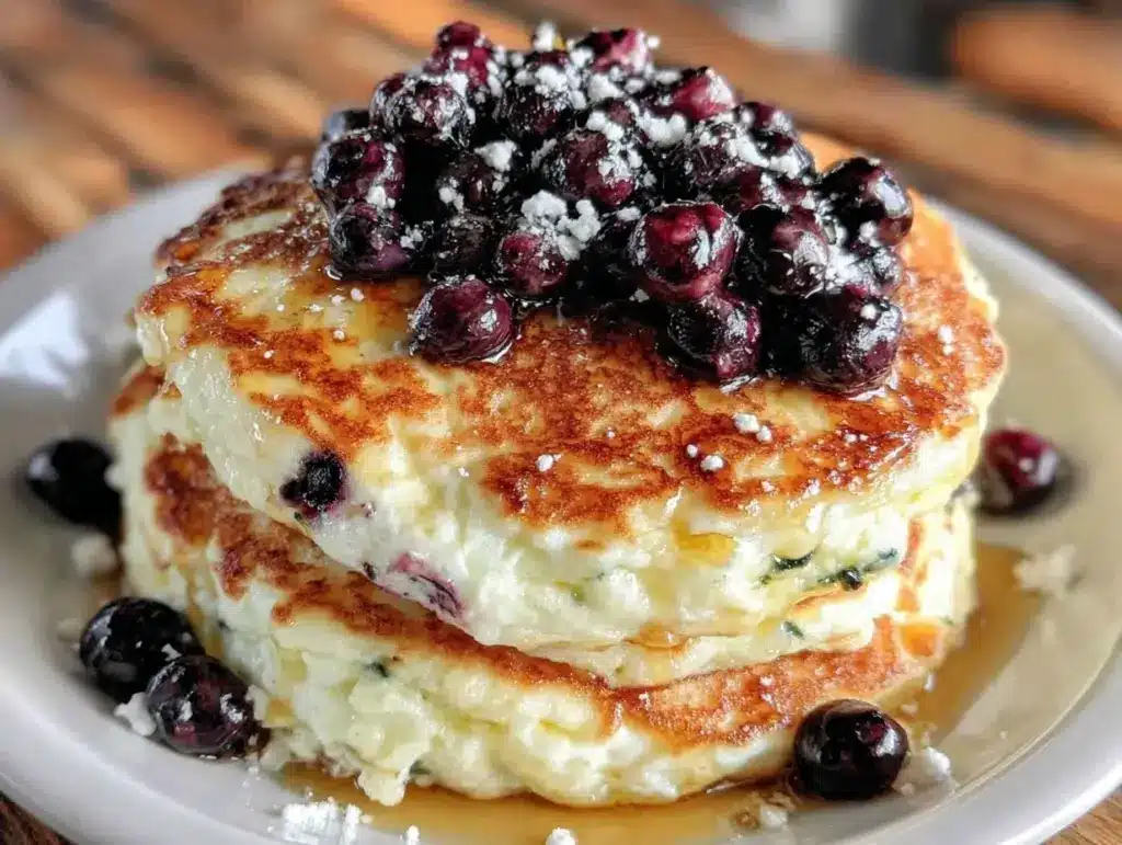 fluffy cottage cheese pancakes - featured image