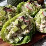 fresh cucumber avocado chicken salad lettuce wraps - featured image