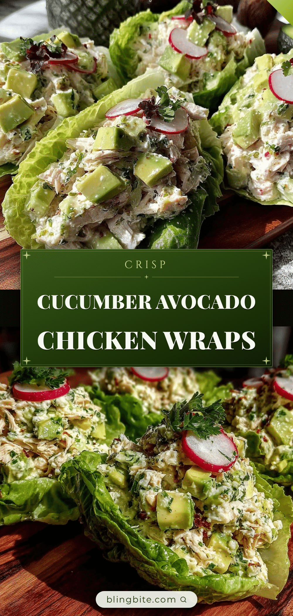 fresh cucumber avocado chicken salad lettuce wraps recipe