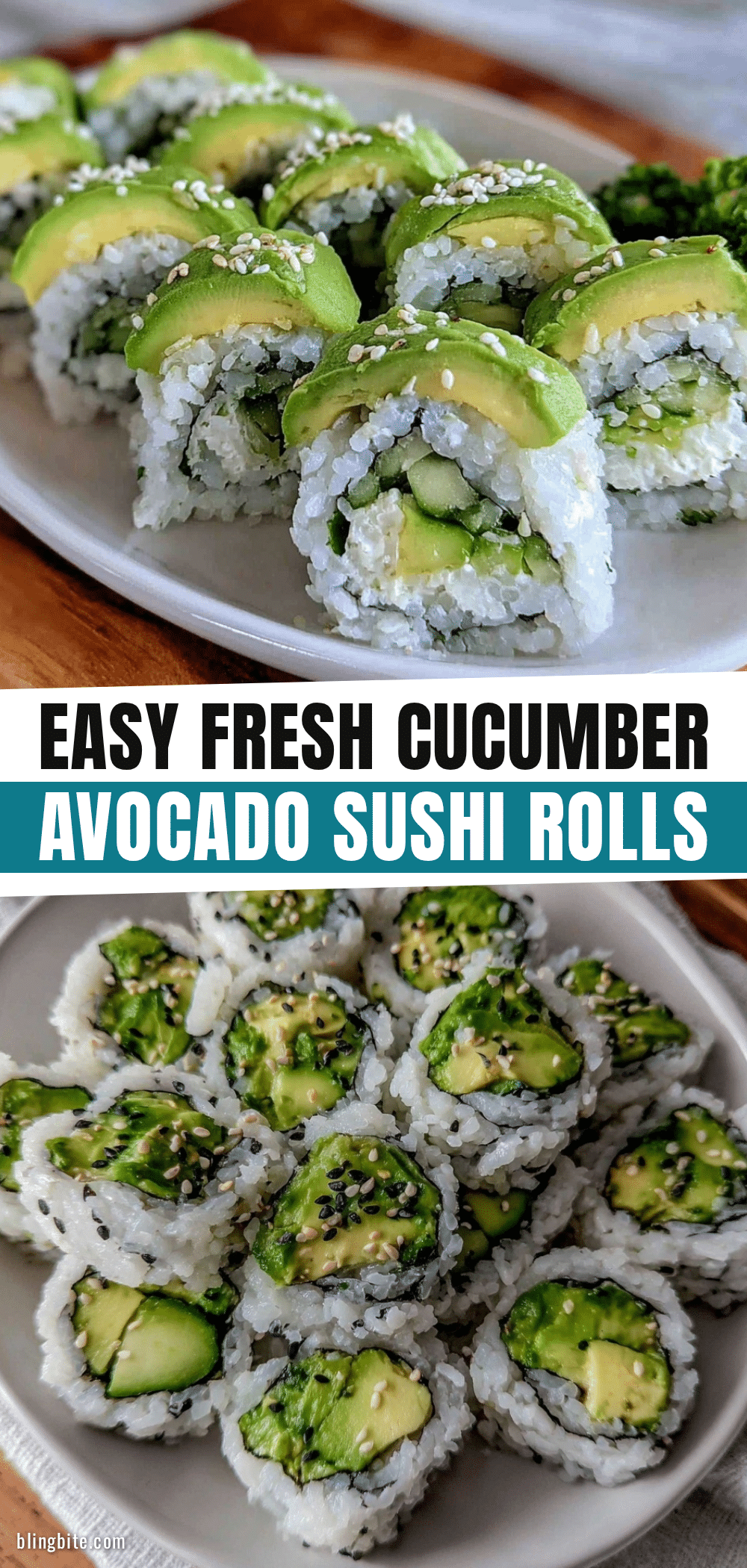 fresh cucumber avocado sushi rolls recipe