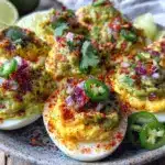 fresh guacamole deviled eggs - featured image