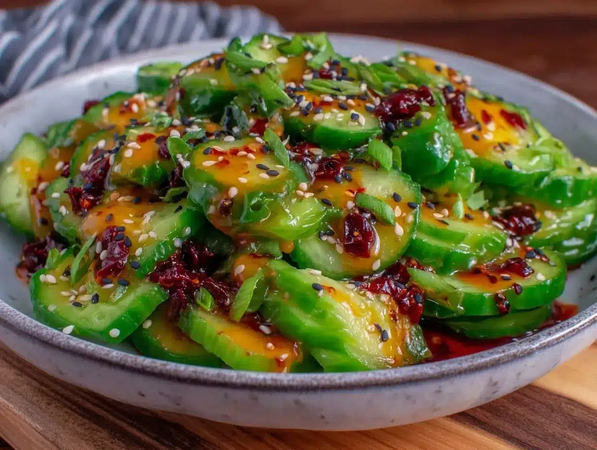 fresh smashed cucumber salad preparation steps