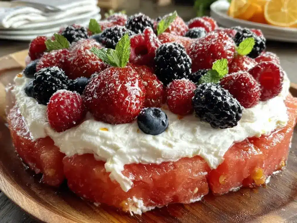 fresh watermelon pizza recipe - featured image