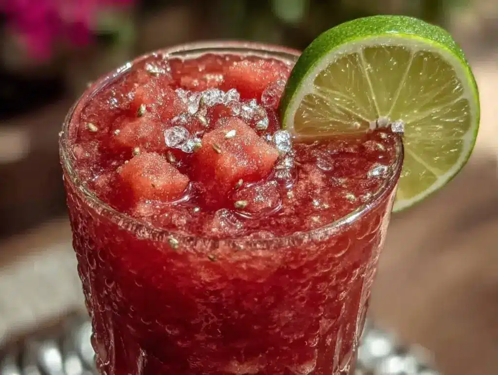 frozen watermelon lime slushie - featured image