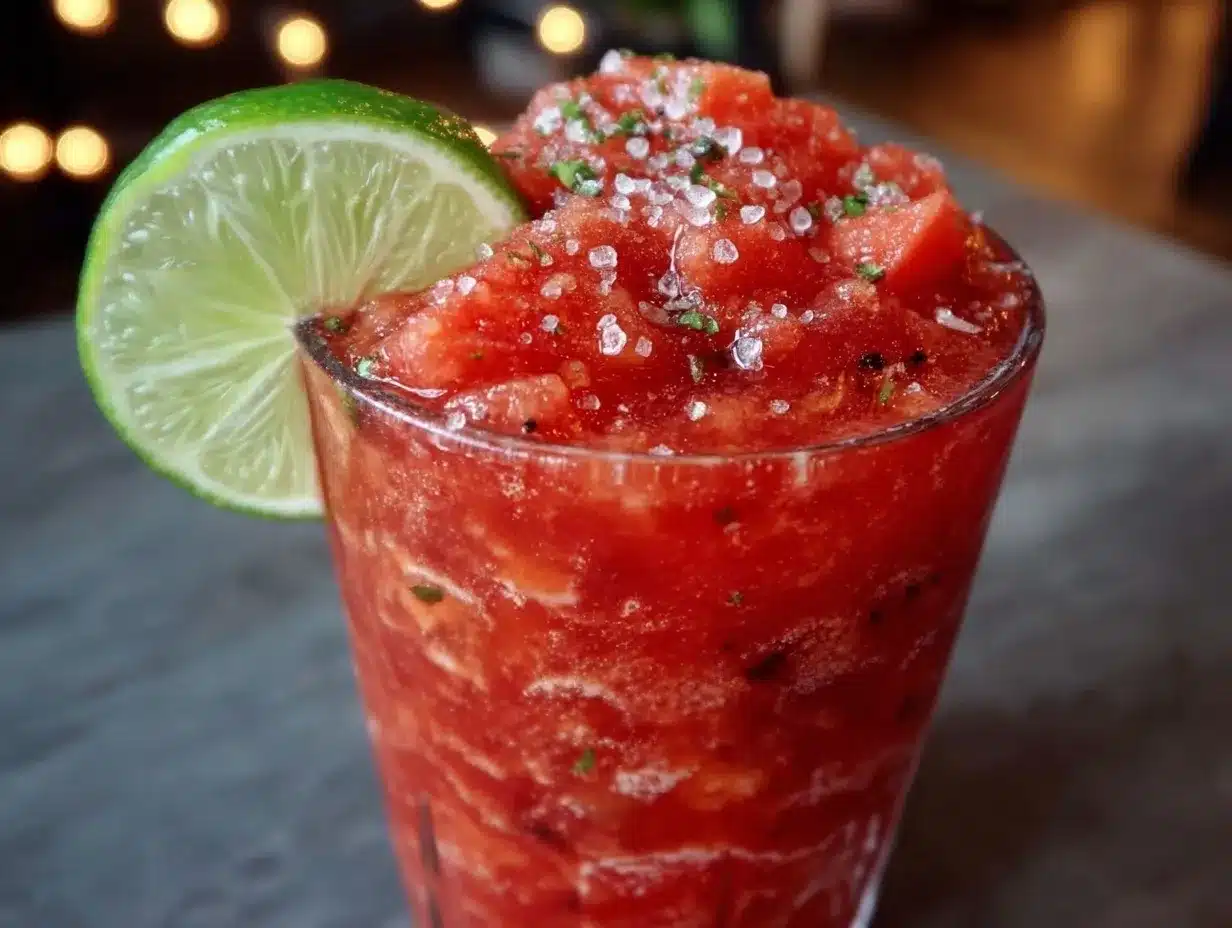 frozen watermelon lime slushie preparation steps