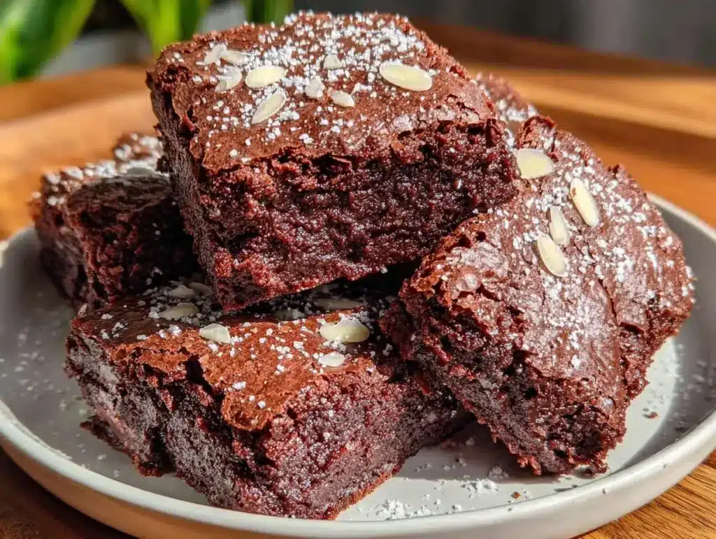 fudgy almond flour gluten-free brownies - featured image