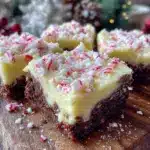 fudgy peppermint bark brownie bites - featured image